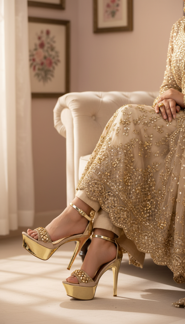 Golden Fancy Bridal Sandal FN6016