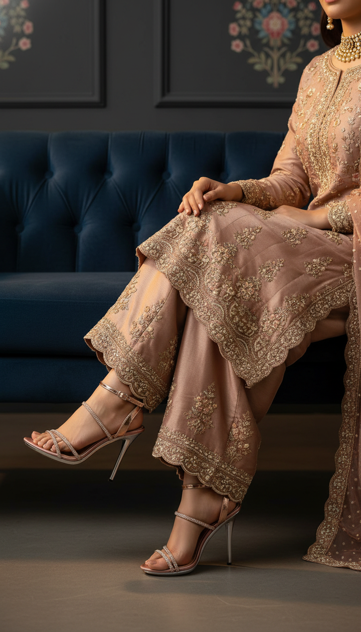Peach Fancy Bridal Sandal FN6018