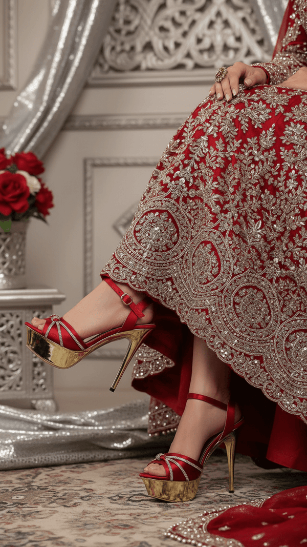Maroon Fancy Bridal Sandal FN6057