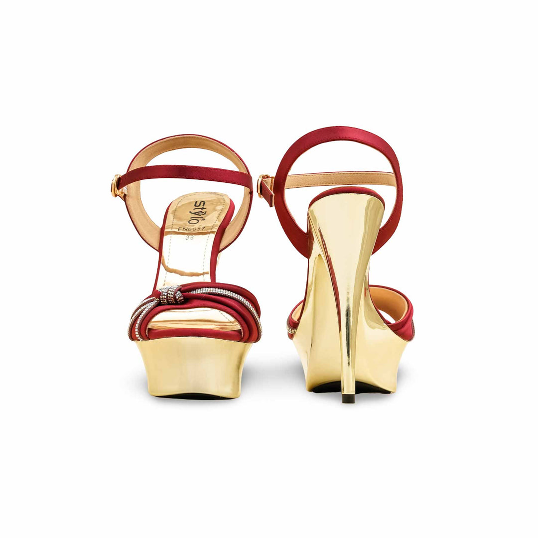 Maroon Fancy Bridal Sandal FN6057