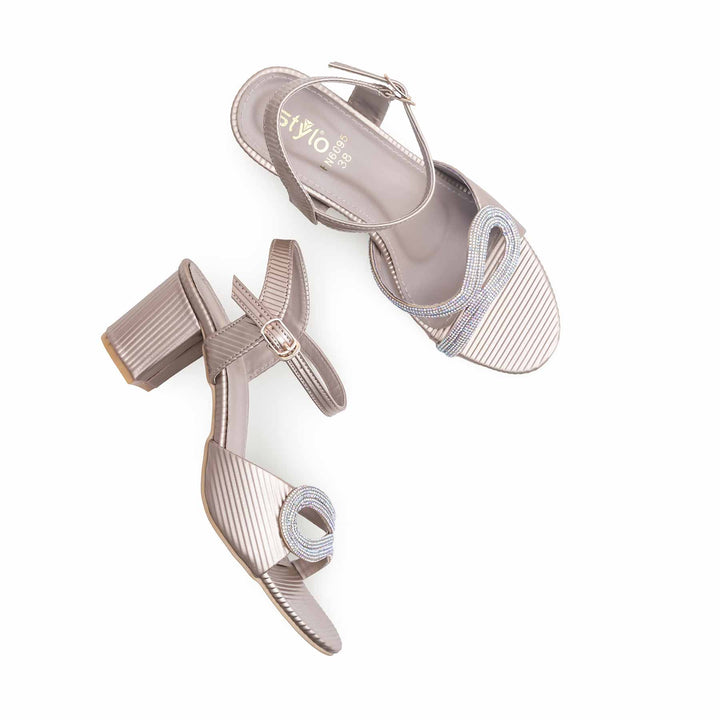 Golden Fancy Sandal for Women FN6095