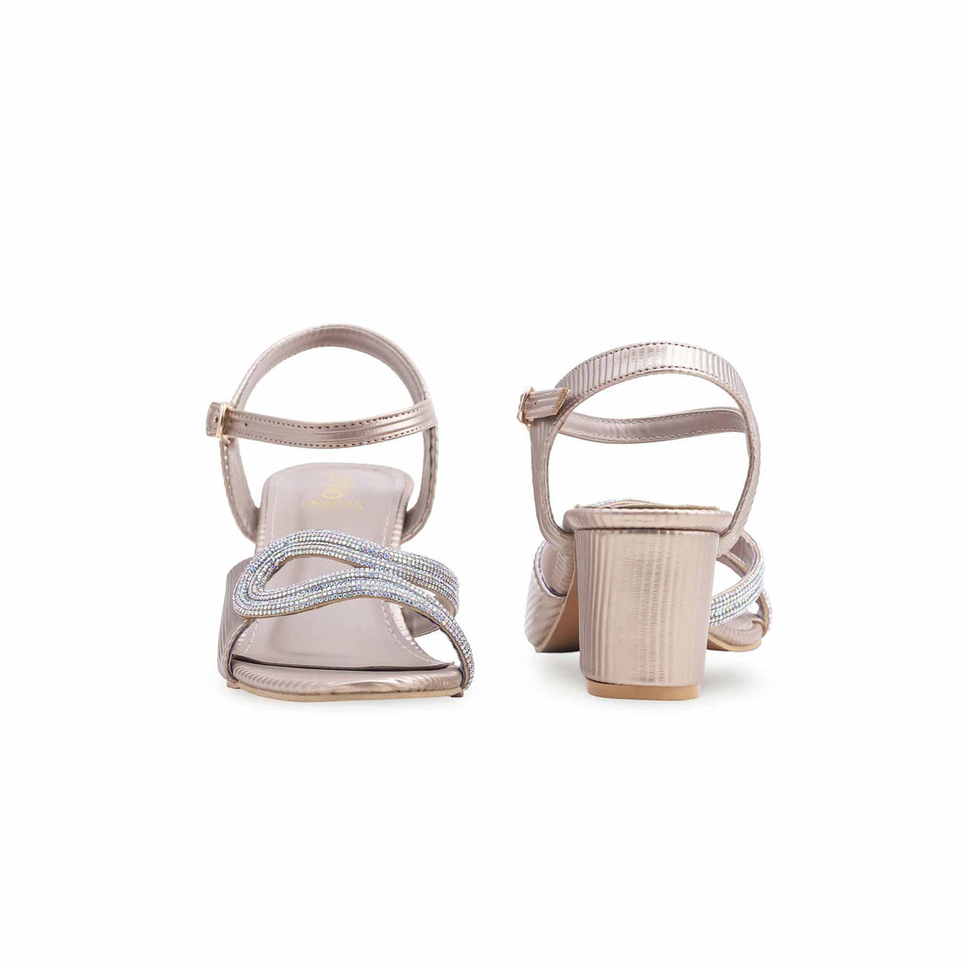 Golden Fancy Sandal for Women FN6095