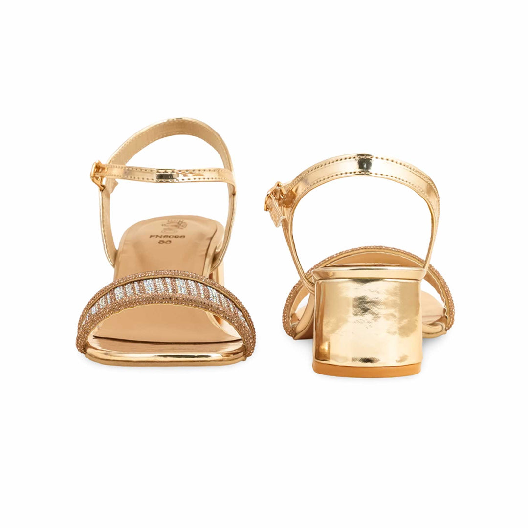 Golden Fancy Sandal For Women FN6098