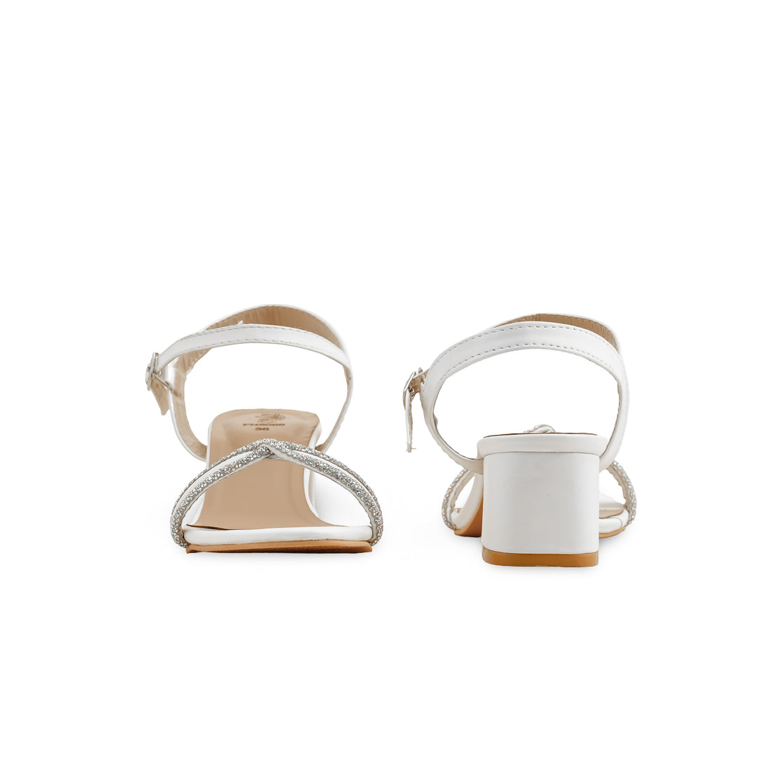 White Fancy Sandal For Ladies FN6099