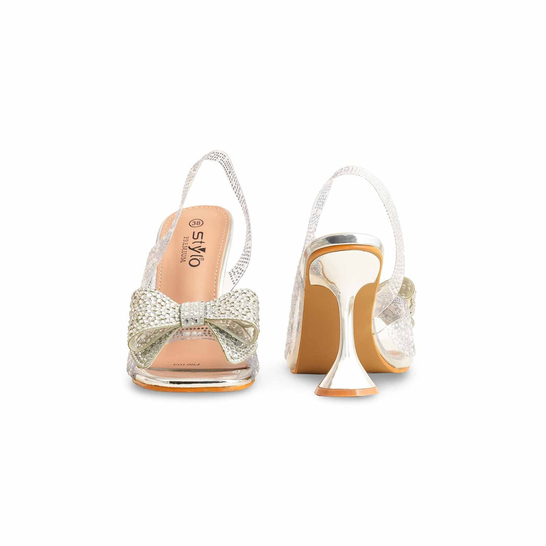 Silver Fancy Bridal Sandal For Women FN6103