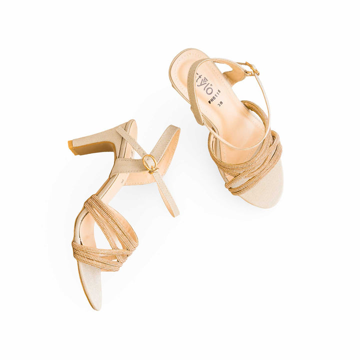 Golden Fancy Sandal For Ladies FN6115