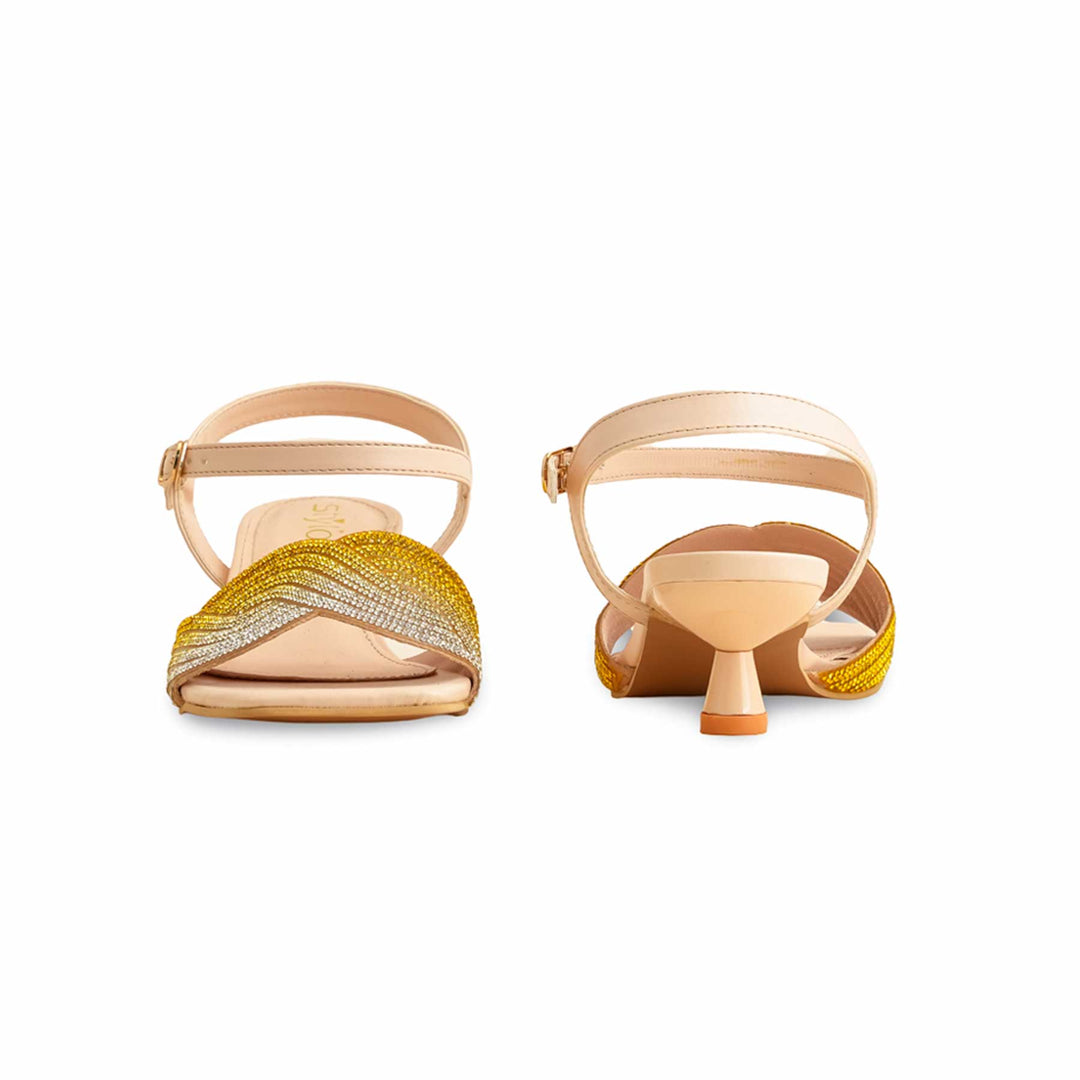 Yellow Fancy Sandal For Women FN6118