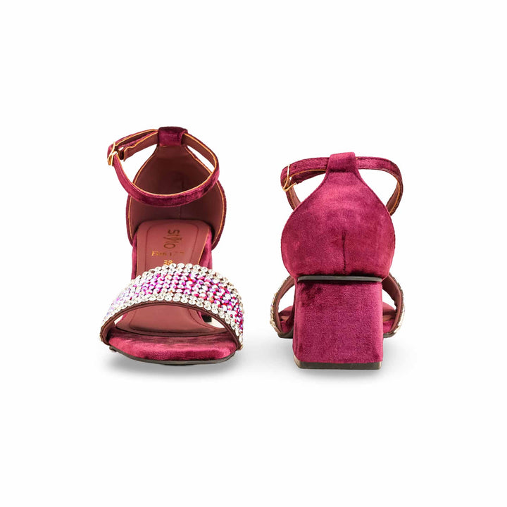 Maroon Fancy Sandal For Ladies FN6127