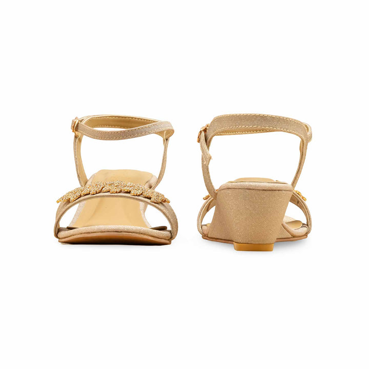 Golden Fancy Sandal For Women FN6132