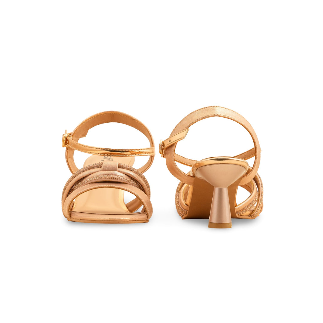 Golden Fancy Sandal For Women FN6135