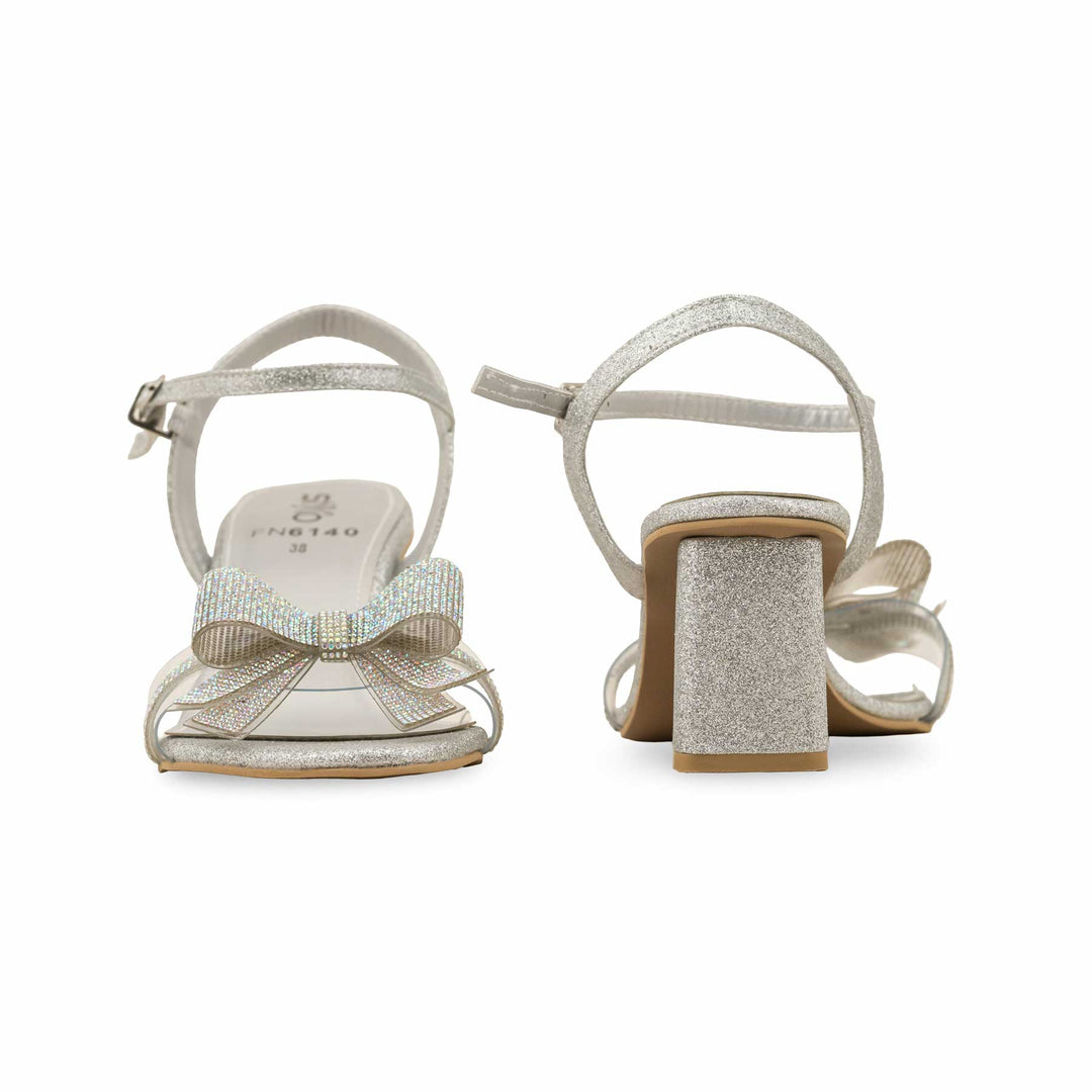 Silver Fancy Sandal For Ladies FN6140