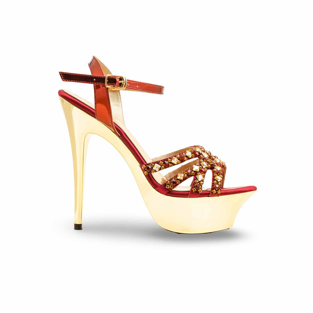 Maroon Fancy Bridal Sandal FN6153
