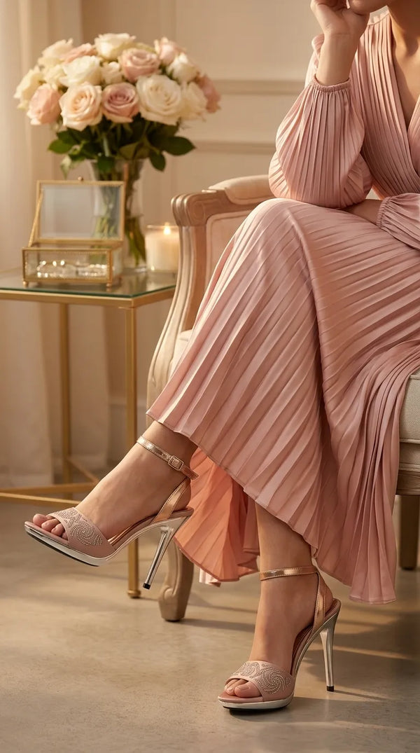 Peach Fancy Bridal Sandal FN6155