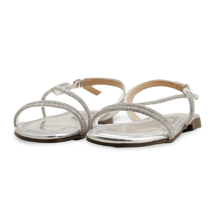 Silver Fancy Sandal FN6162