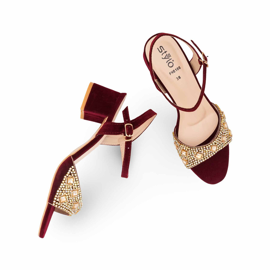 Maroon Fancy Women Sandal FN6166