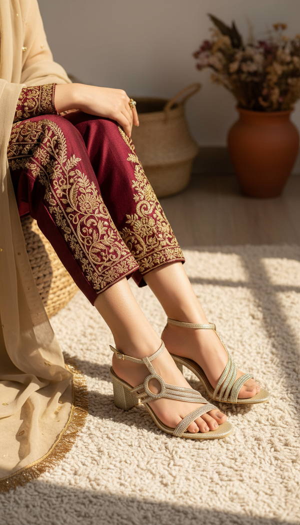Golden Fancy Sandal FN6180