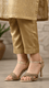 Golden Fancy Sandal For Ladies FN6182