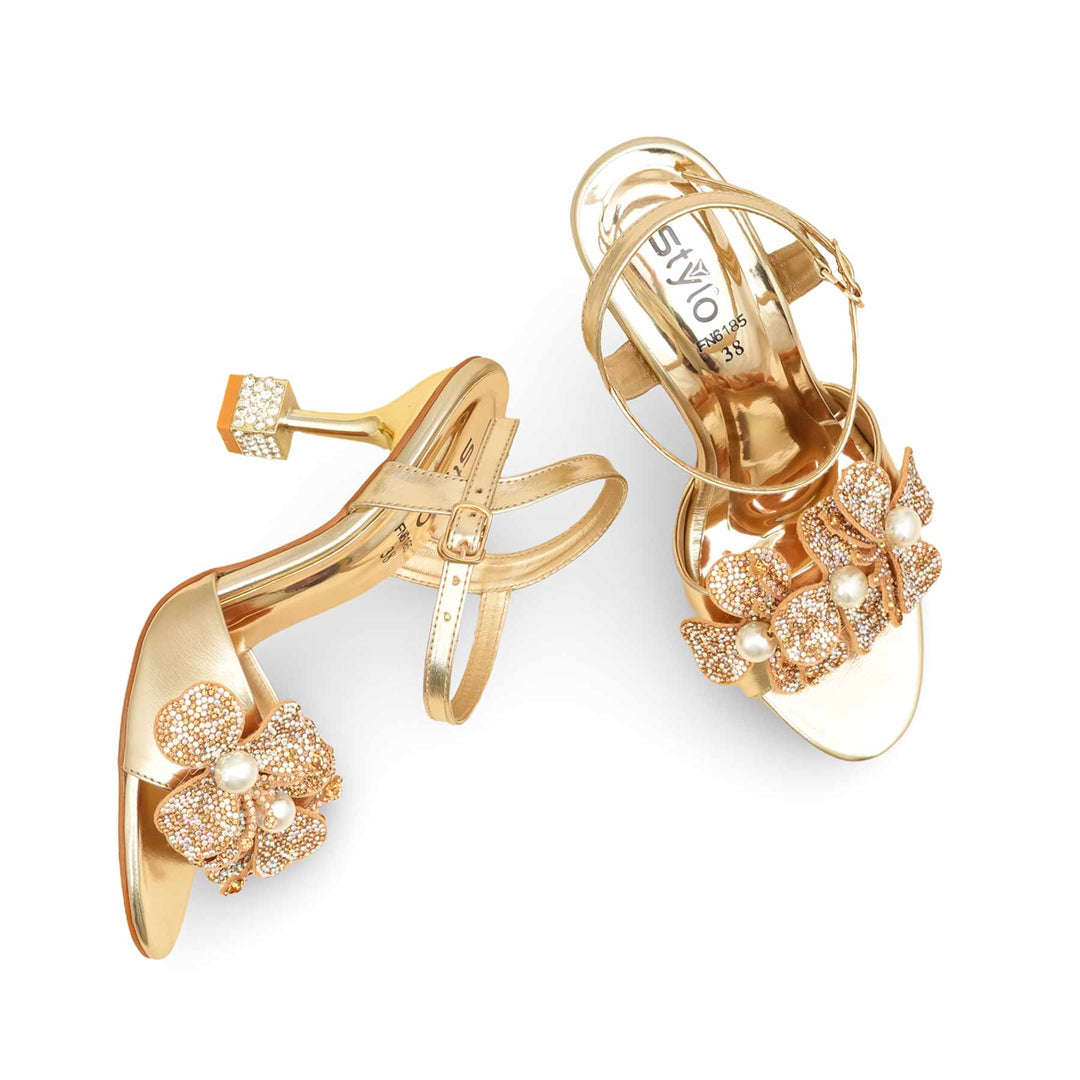 Golden Fancy Sandal For Women FN6185