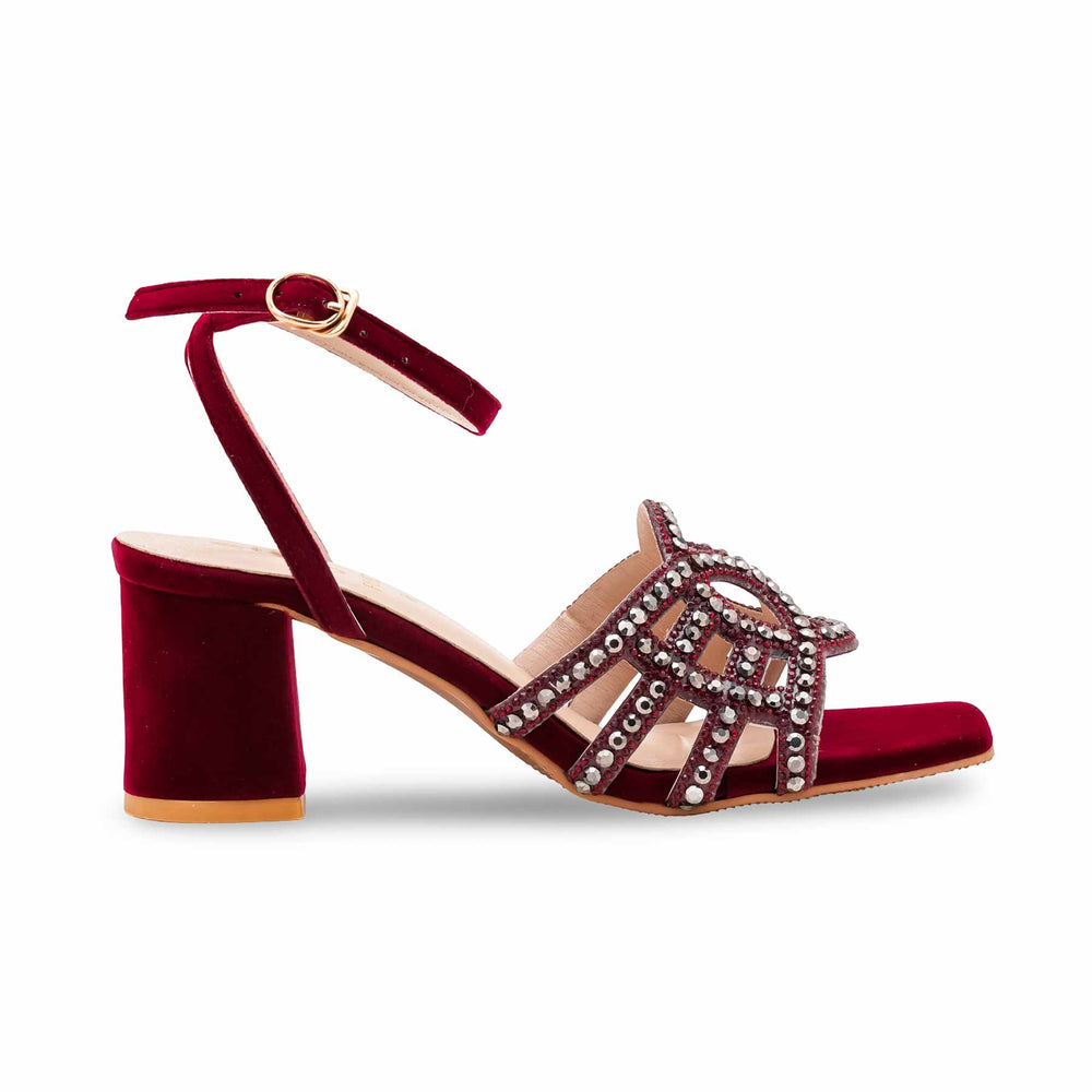 Maroon Fancy Sandal For Women FN6187