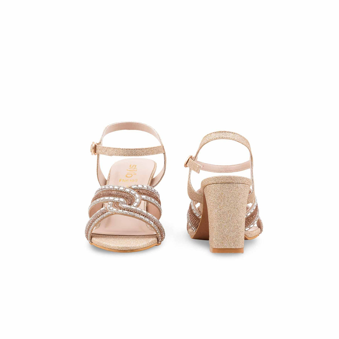 Golden Fancy Sandal For Women FN6190