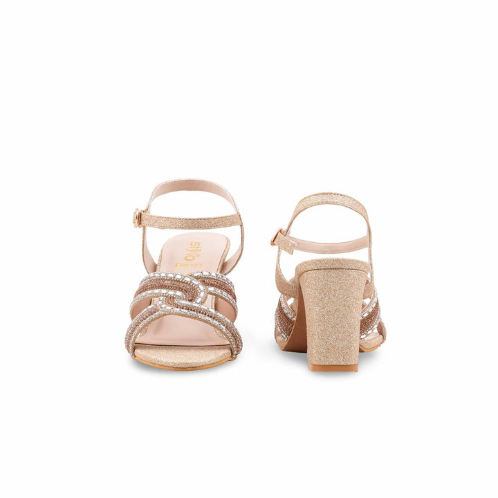 Golden Fancy Sandal For Women FN6190
