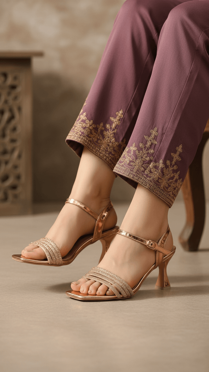 Peach Fancy Sandal For Women FN6200
