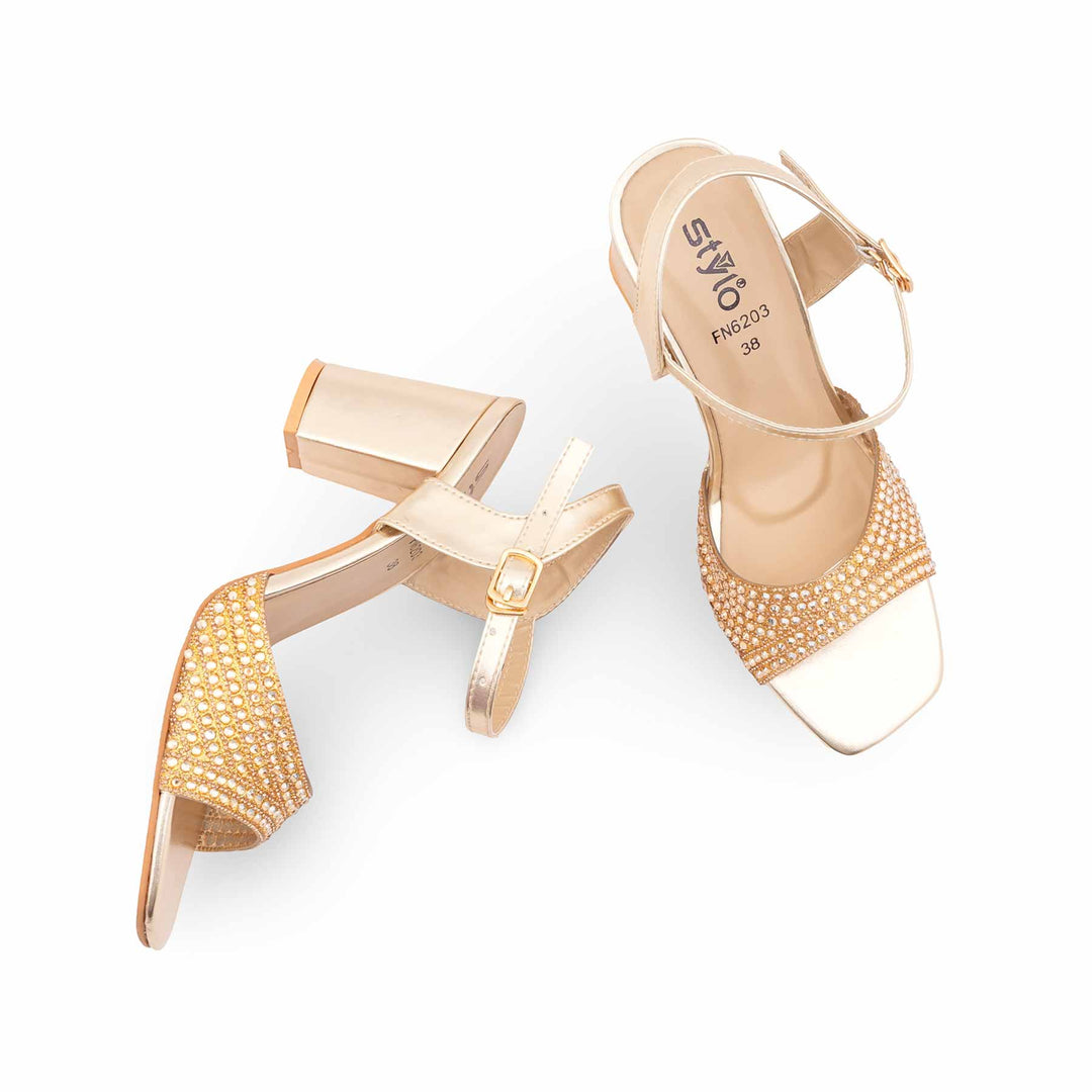 Golden Fancy Sandal For Women FN6203