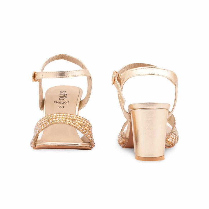 Golden Fancy Sandal For Women FN6203