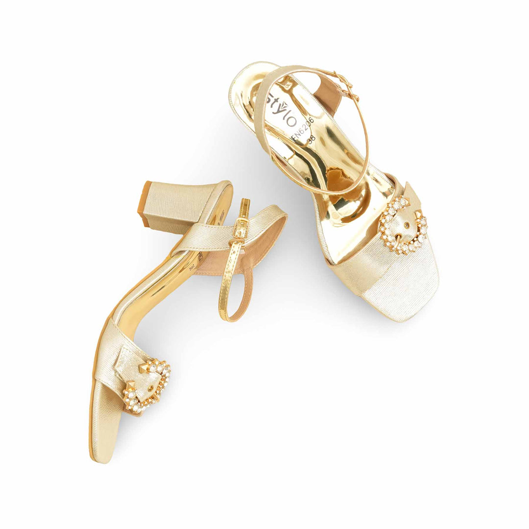 Golden Fancy Sandal For Ladies FN6206