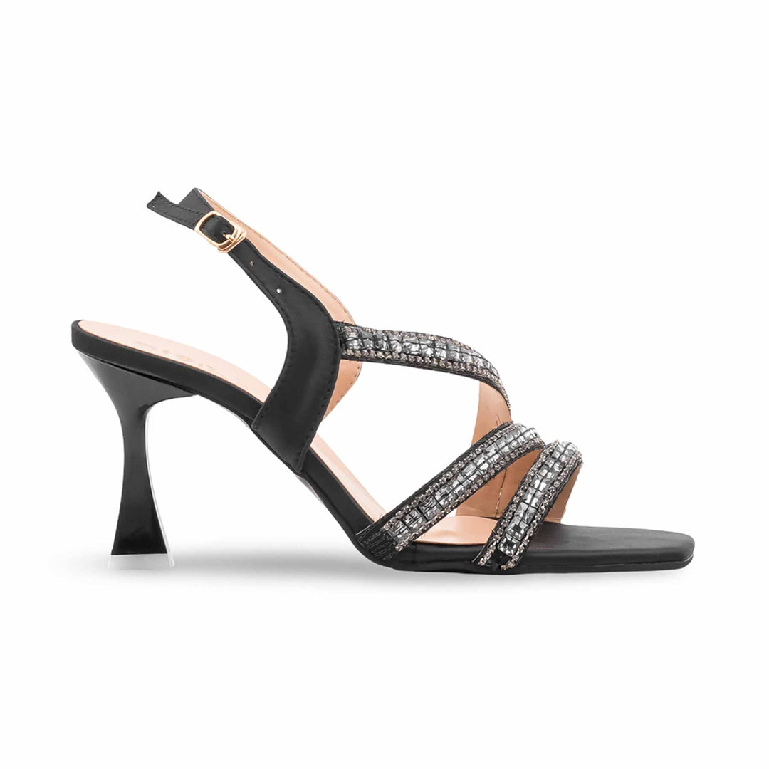 Black Fancy Sandal For Women FN6208
