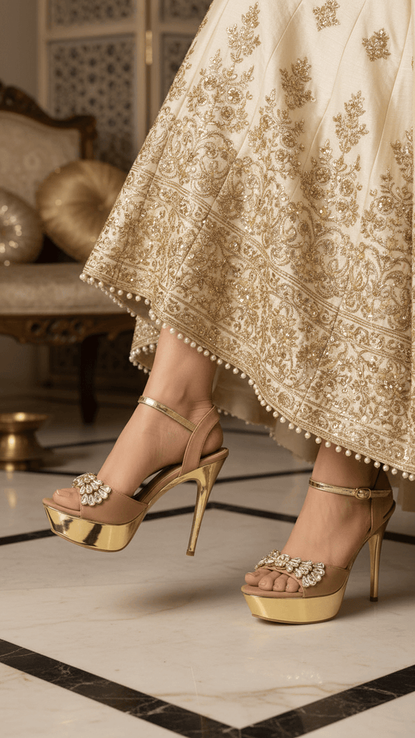 Golden Fancy Bridal Sandal FN6218