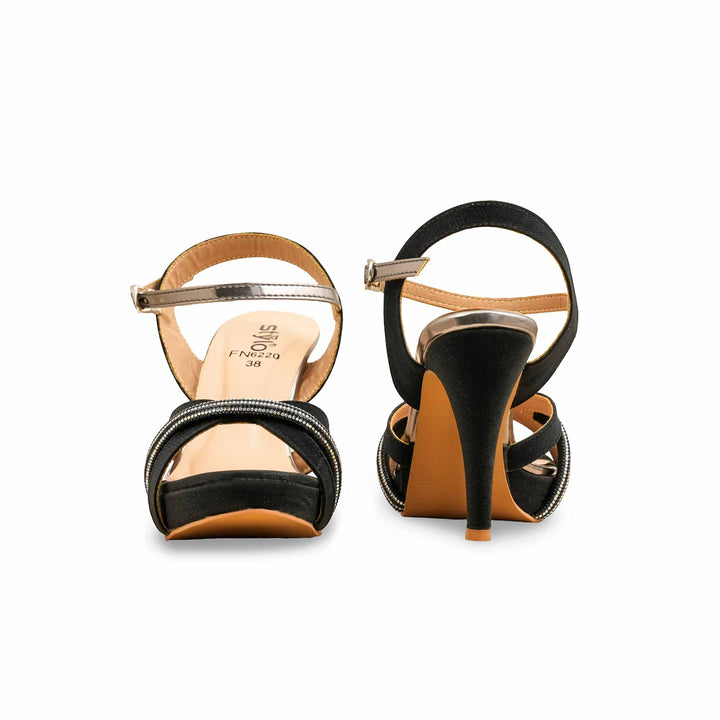 Black Fancy Bridal Sandal FN6220