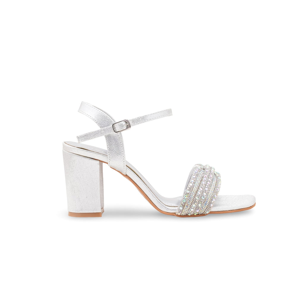 Silver Fancy Sandal For Ladies FN6229