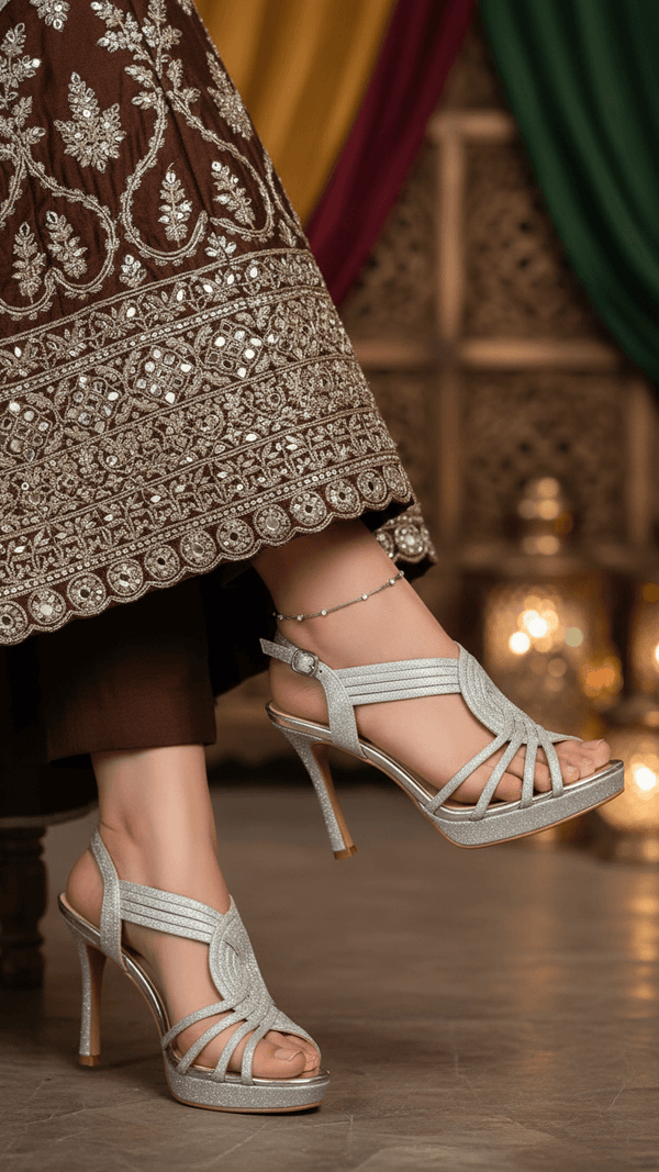 Silver Fancy Bridal Sandal FN6240