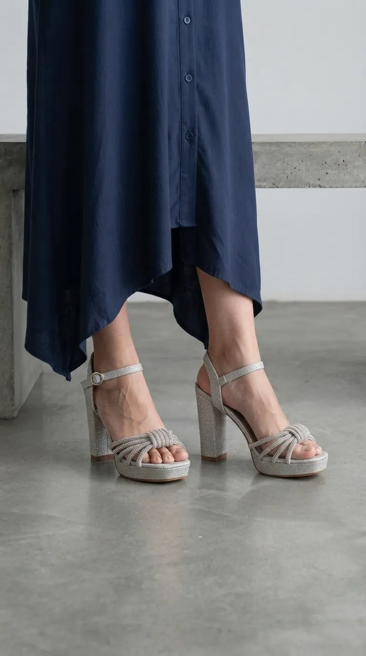 Silver Fancy Bridal Sandal FN6242