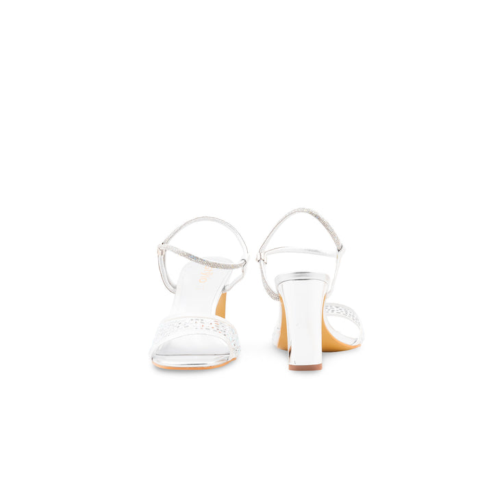 Silver Fancy Sandal For Women FN6244