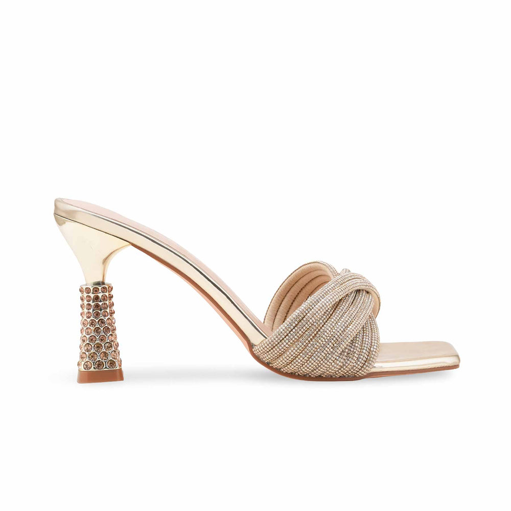 Golden Fancy Sandal For Women FN6246