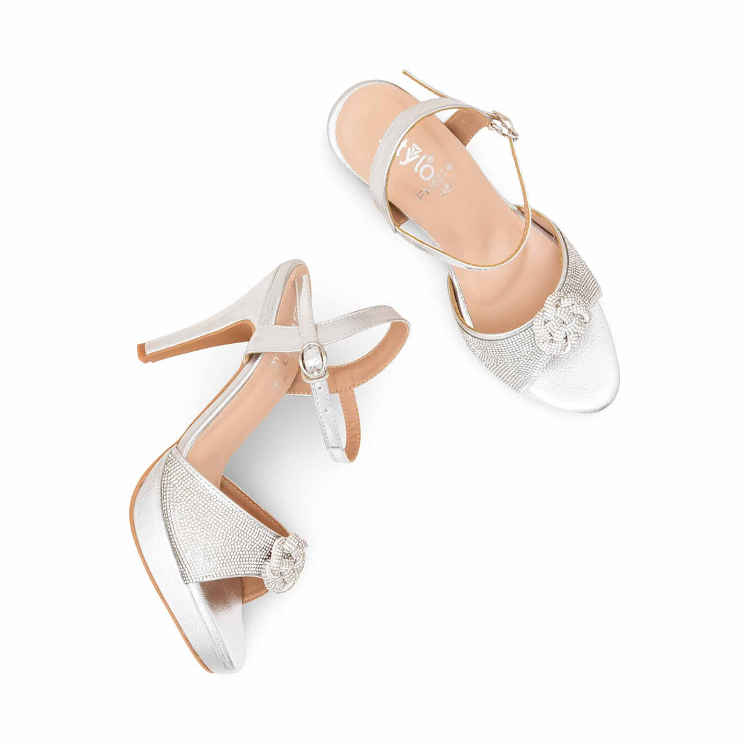 Silver Fancy Bridal Sandal FN6254