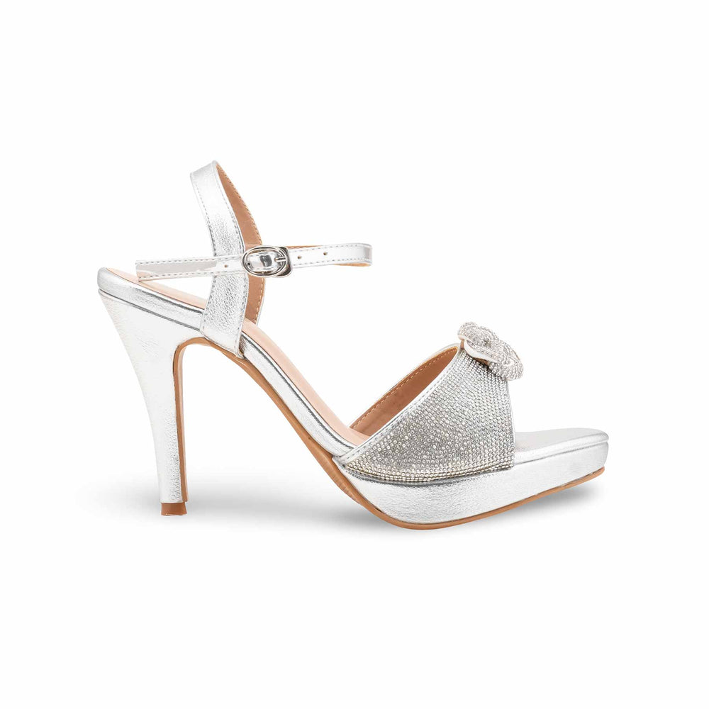 Silver Fancy Bridal Sandal FN6254
