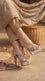Silver Fancy Sandal For Women FN6270