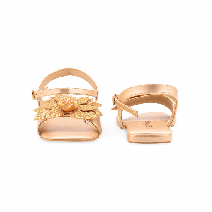 Golden Fancy Sandal For Ladies FN6277