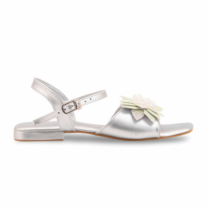 Silver Fancy Sandal For Ladies FN6277