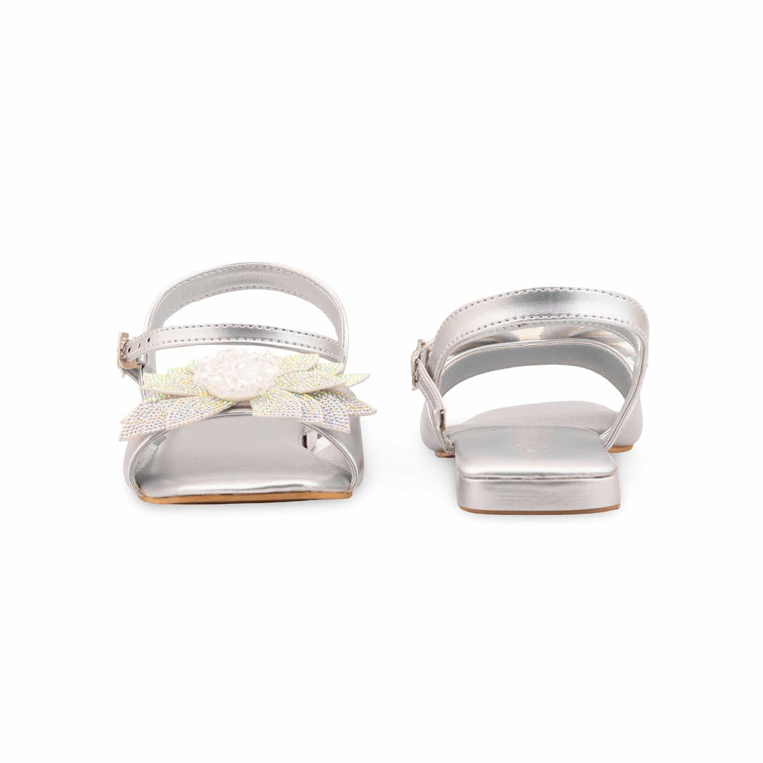 Silver Fancy Sandal For Ladies FN6277