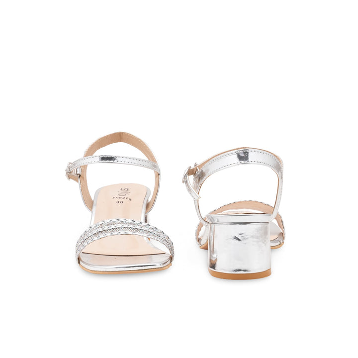 Silver Fancy Sandal For Ladies FN6279