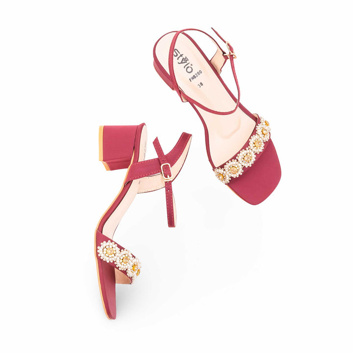 Maroon Fancy Sandal For Women FN6280