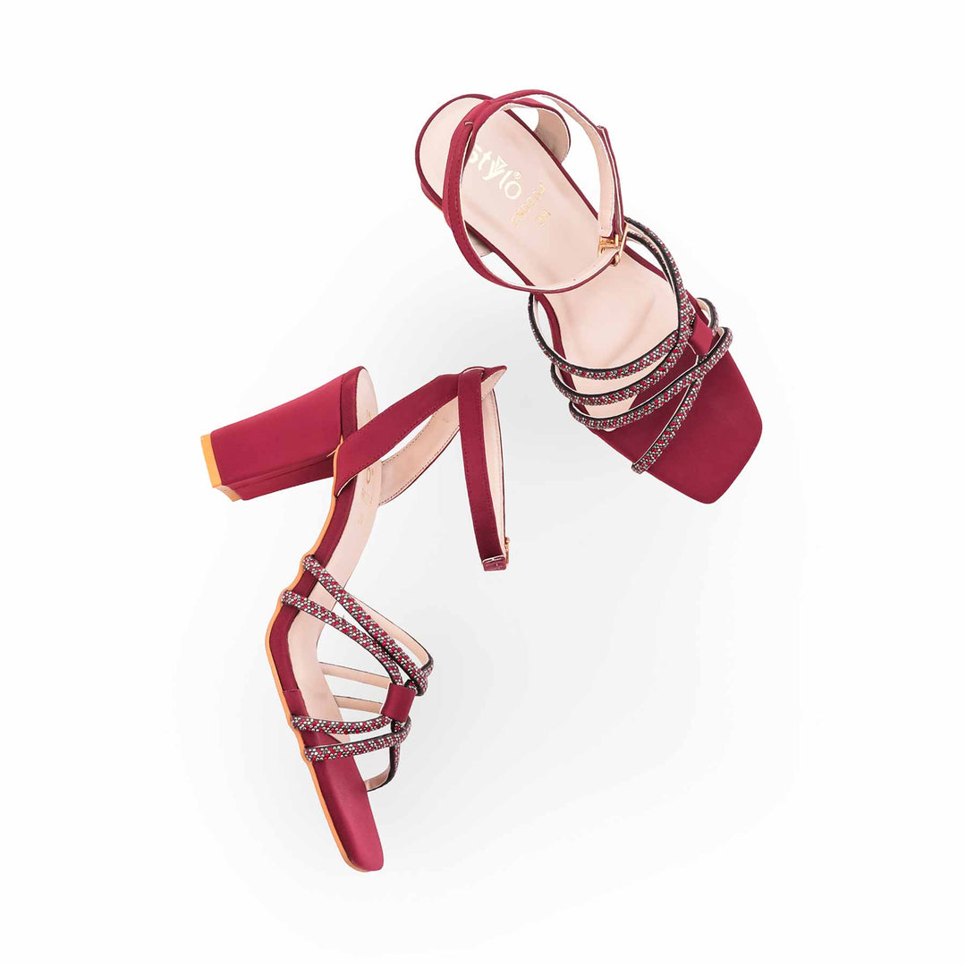 Maroon Fancy Sandal For Women FN6284