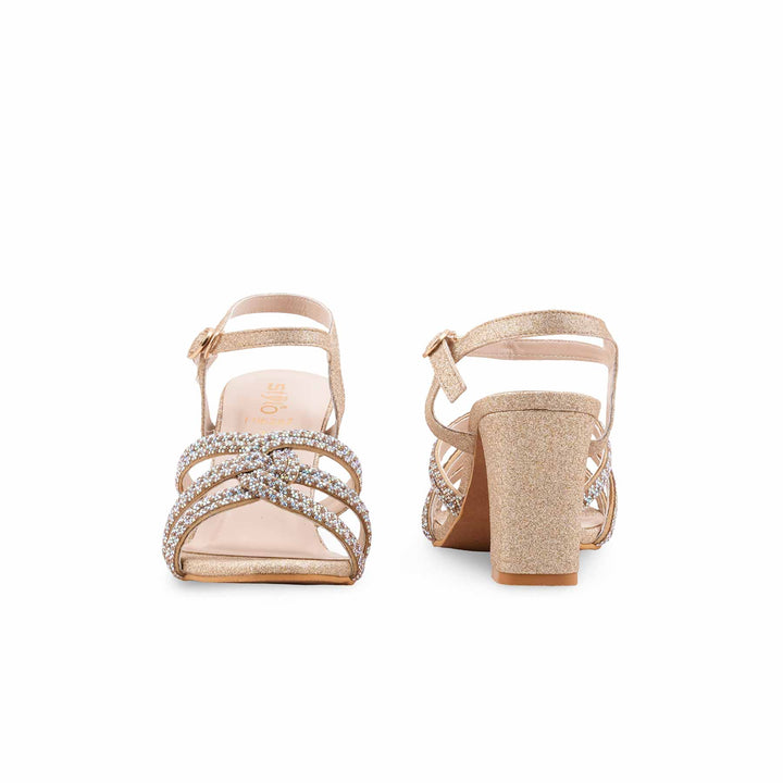 Golden Fancy Sandal For Women FN6287