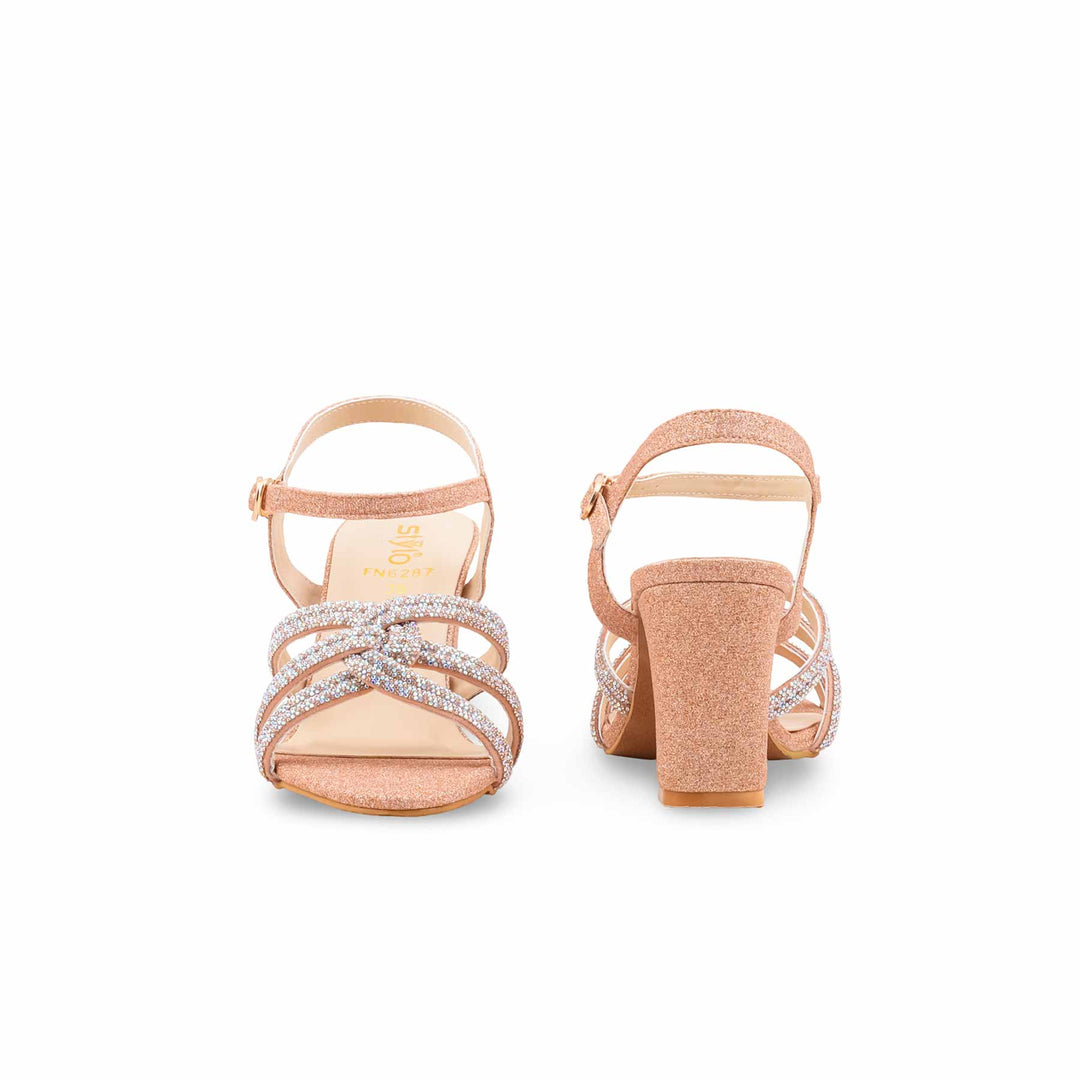 Peach Fancy Sandal For Women FN6287