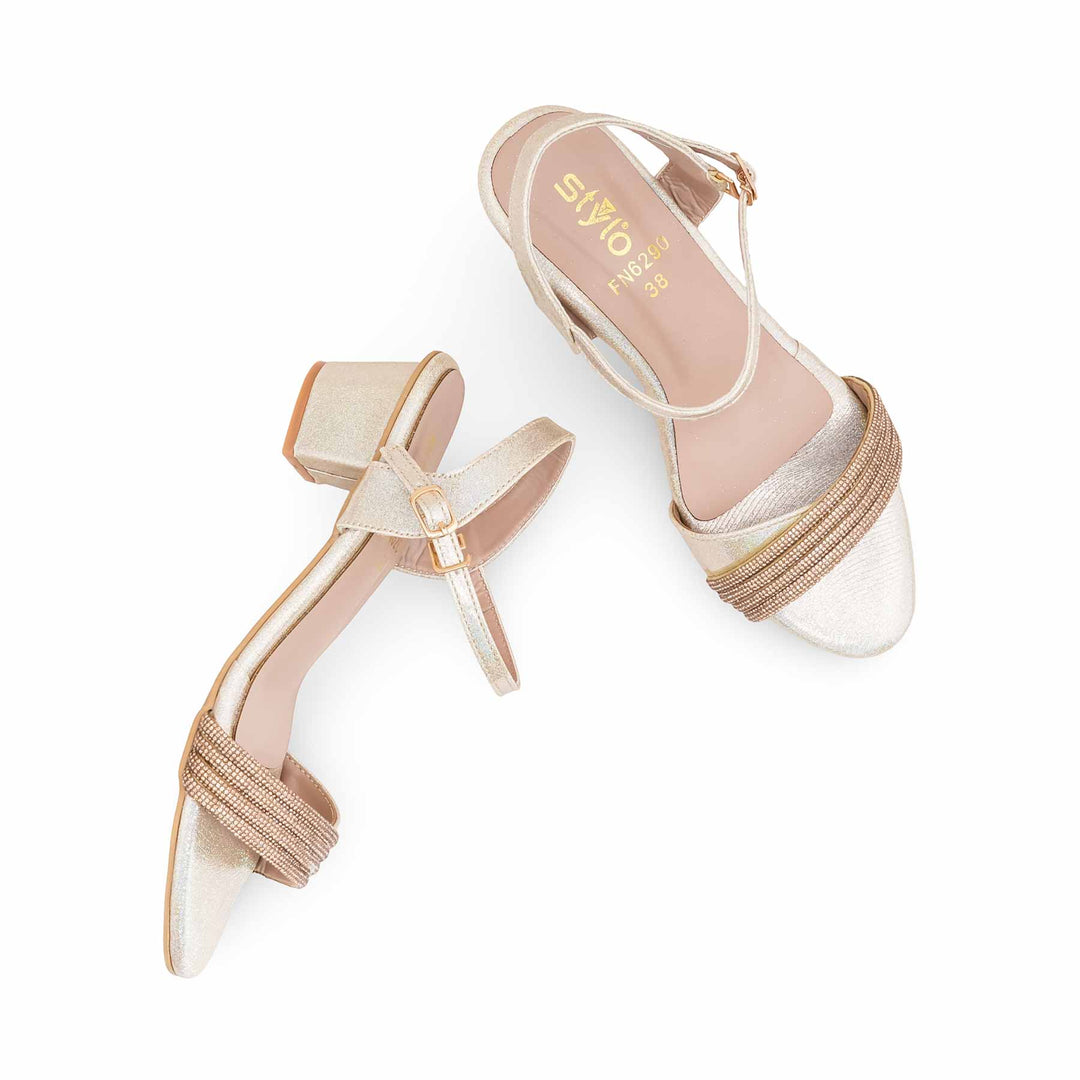 Golden Fancy Sandal For Women FN6290