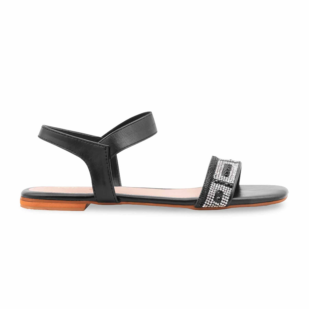 Black Fancy Sandal For Ladies FN6299